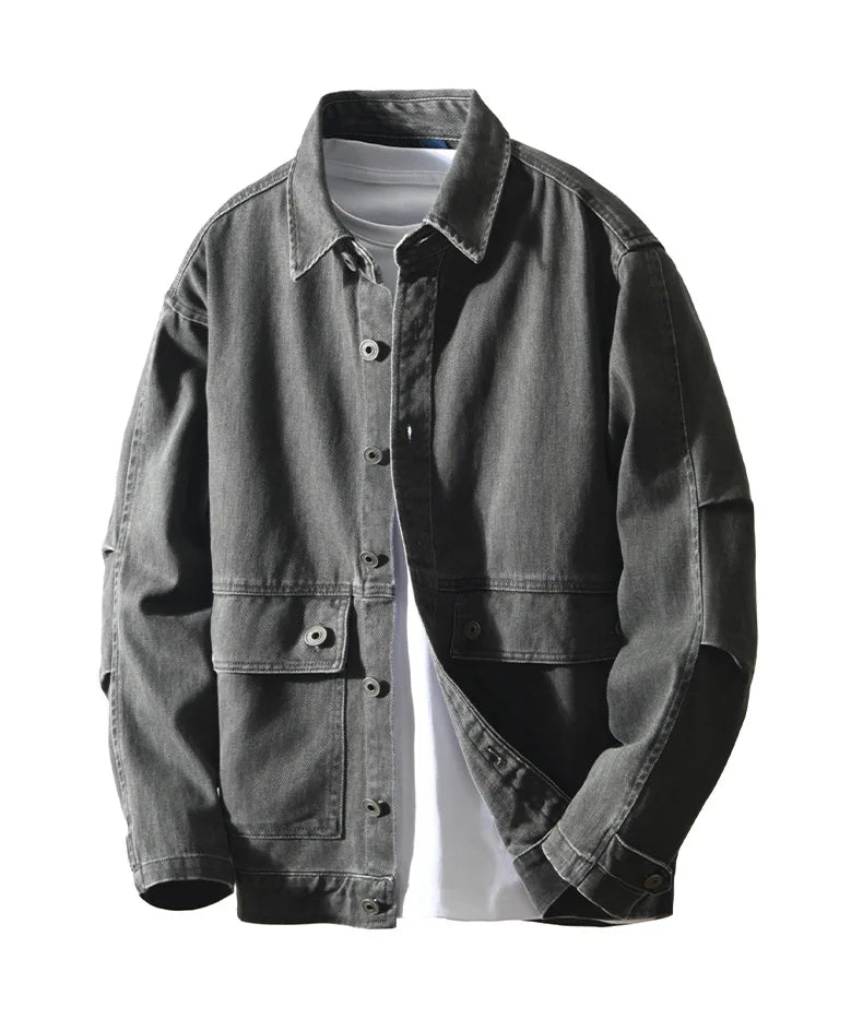 Autumn New Cargo Loose and Comfort 100% Cotton Jackets for Men Vintage Sense of Layering Streetwear Men Shirts AZ889