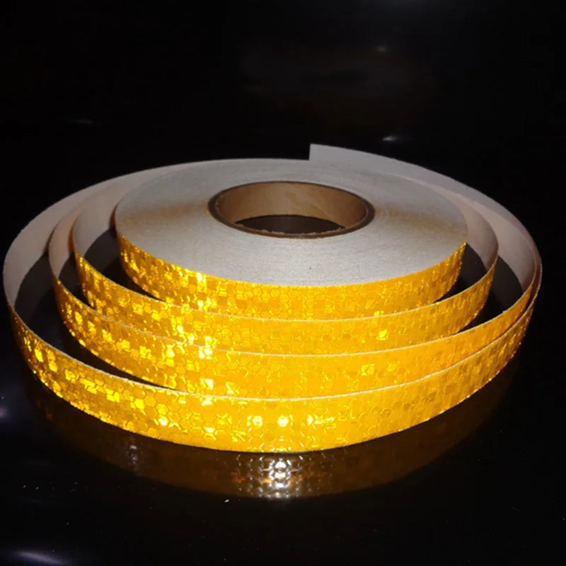 25mmx10M Shining Reflective Warning Tapes Bicycle Waterproof Self-Adhesive White Stickers Reflectors Strips For Cars Motorcycle