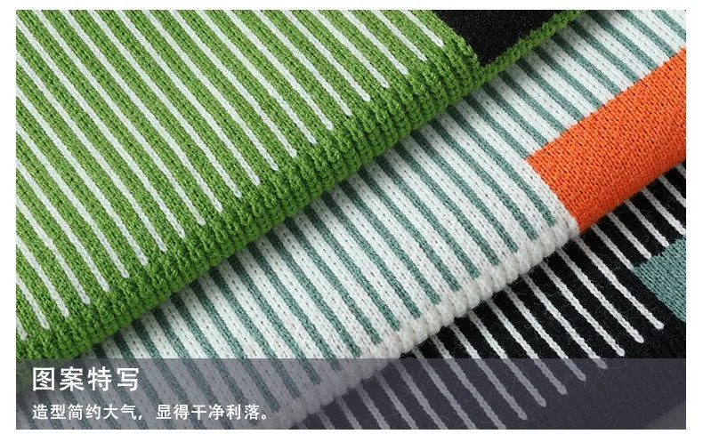 Upgraded Versio Knitted Sweater Fashion Patchwork Knitting Mock Neck Pullovers Autumn Winter Daily Casual Warm Pullover Sweaters