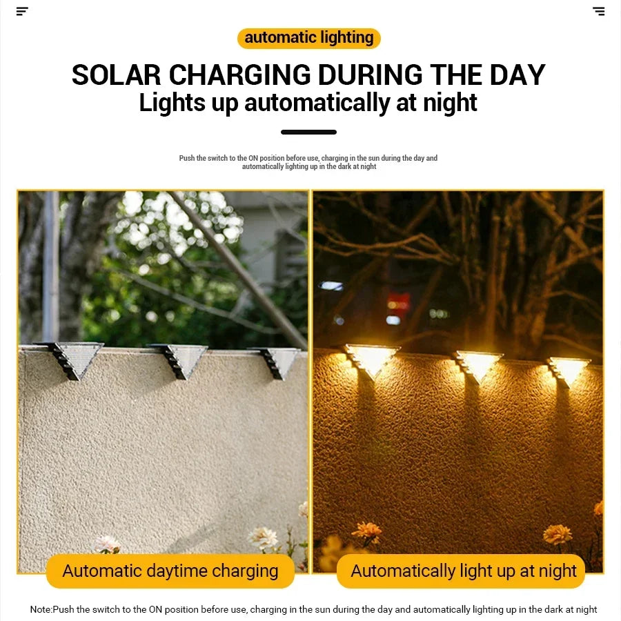 Solar Stair Lights Solar Step Light Outdoor Anti-theft Waterproof IP67 Decor for Garden Stair Deck Front Porch and Patio