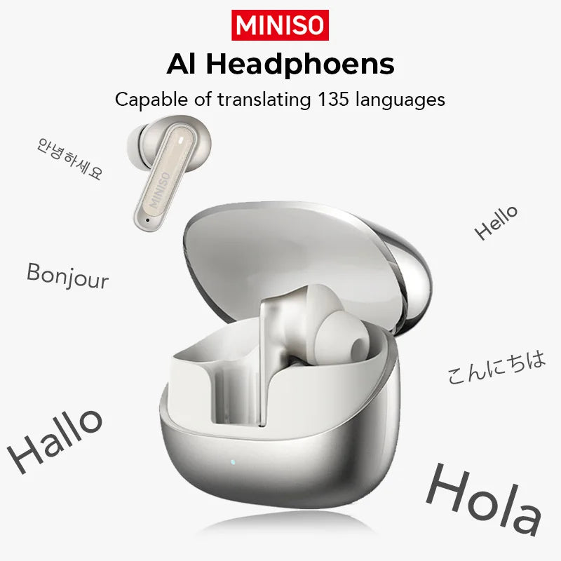 MINISO MS106 Bluetooth V6.0 Earphones TWS In-Ear Wireless Headphones AI Translator Earbuds Comfortable Ultra-light Earbuds