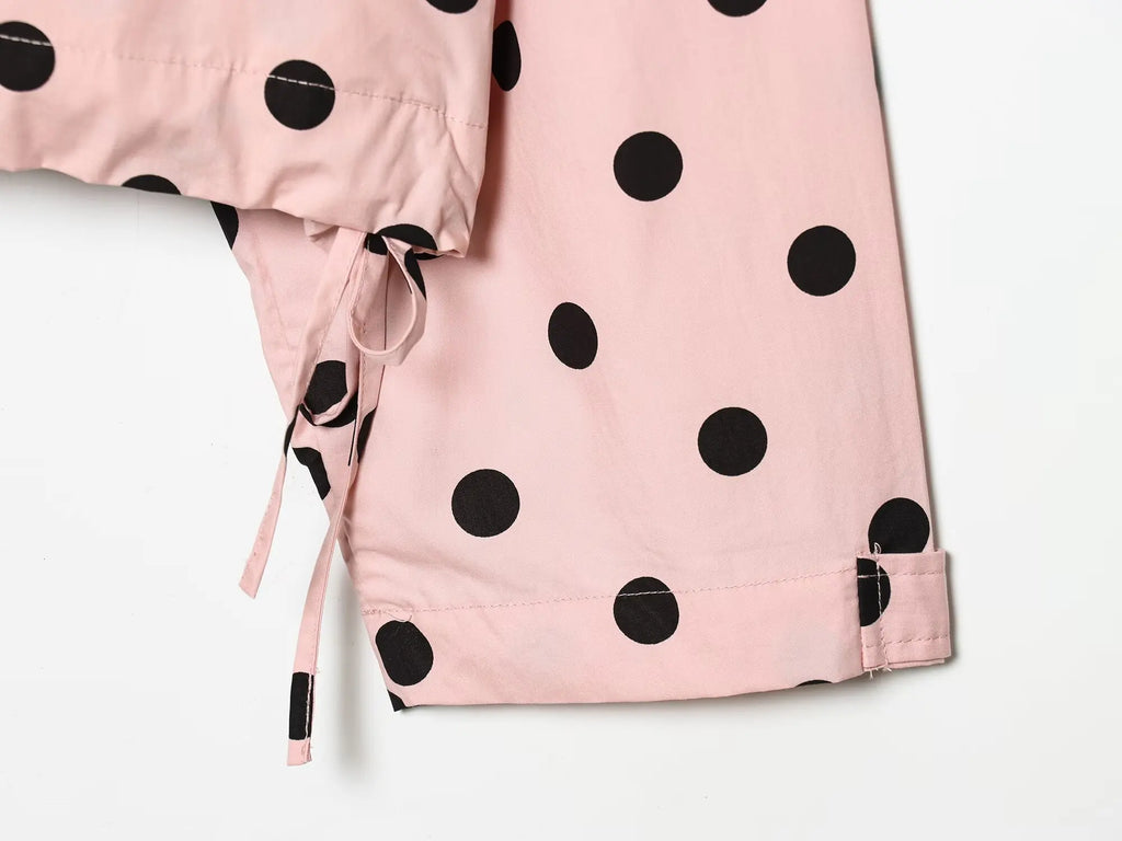 KONDALA Vintage Pink Polka Dot Pink Women Elegant Shirt Fashion 2026 Single Breasted Shirt Chic Night Party Fall Female Blouse