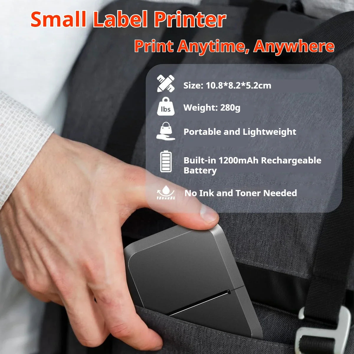 Wireless Bluetooth Label Printer, Portable Thermal Printer, Inkless Labeling Machine, Mini Label Maker Support Smartphones PC