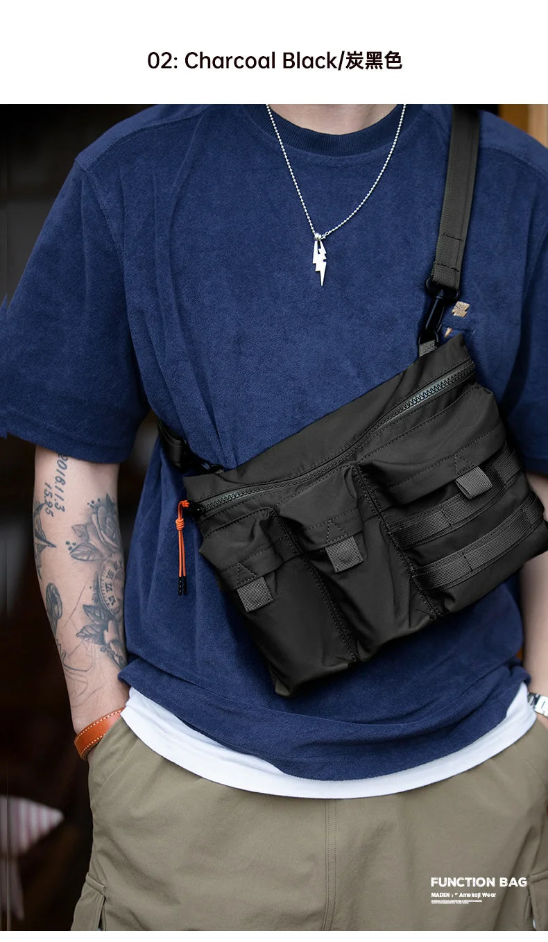 Maden 2023 New Japan Multi-Pocket Function Crossbody Bag Crossbody Outdoor Mountain Style Waist Bag Side Shoulder Men's Small