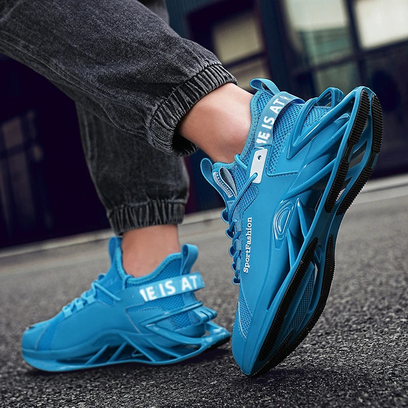 Men's Trendy Color Block Chinese Landscape Lace Up Blade Sneakers With Assorted Colors, Casual Outdoor Walking Shoes