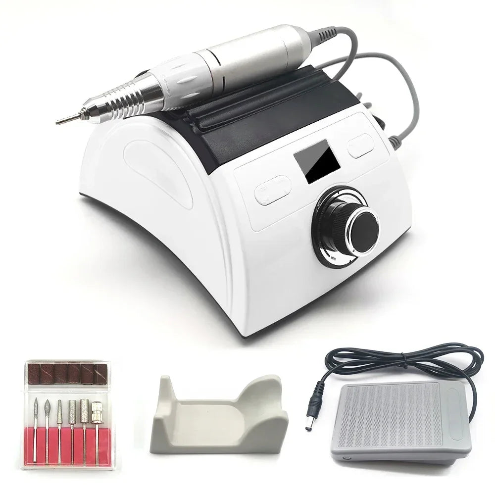 Professional Nail Drill Machine 35000RPM Manicure Machine Apparatus for Pedicure Kits Electric Nails File with Cutter Nail Tools