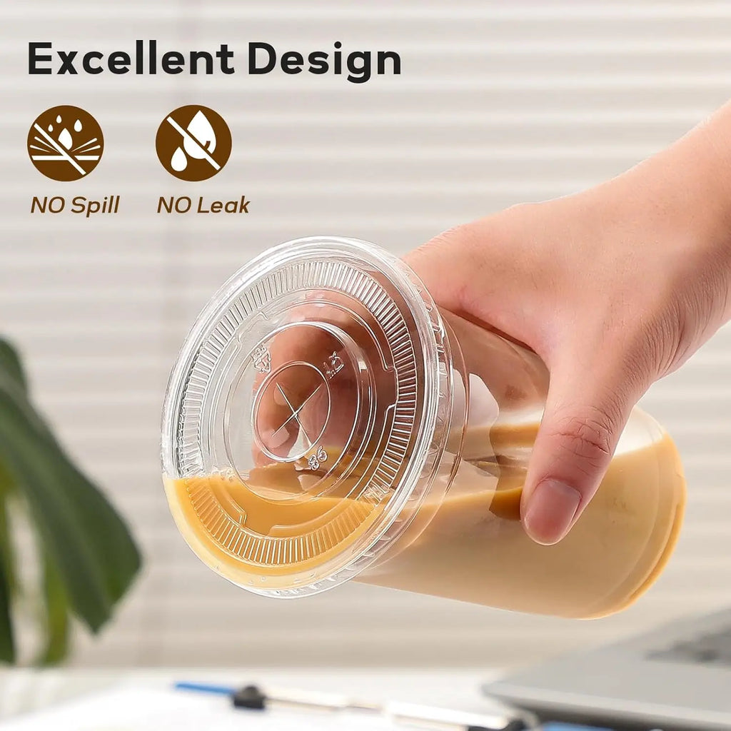 15/30 Pack 16oz/500ml Clear Plastic Cups with Lids and Straws, Disposable Iced Coffee Cups with Lids for To-Go Cold Drinks