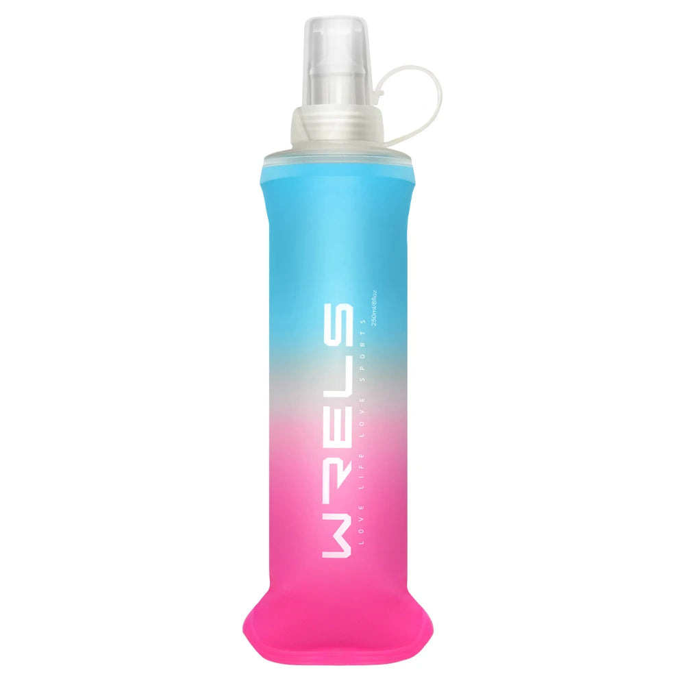 1pc Colorful Gradient Color Outdoor Convenient Folding Water Bottle for Cycling,Camping,Hiking,Running,Fitness,Travel
