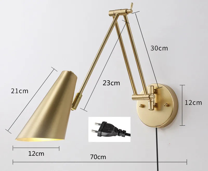 LED Wall Lamps Modern Adjustable Swing Long Arm Internal Touch Sensor Switch Household Bedside Lighting Decor Sconce Lights