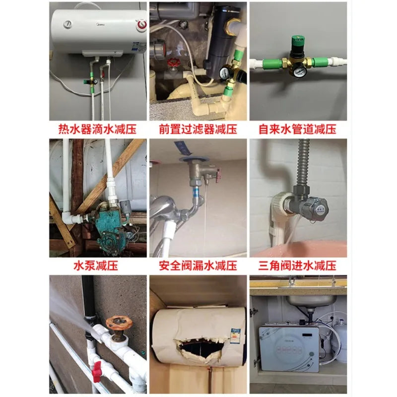 Adjustable Water Pressure Reducer Valve with Filter