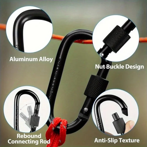 1/5pcs Carabiners, Made of Sturdy Metal, Featuring a Stylish Design And Adjustable Features, Perfect for Outdoor Activities