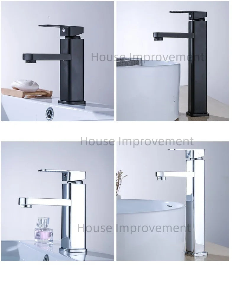 Hot and Cold Bathroom Faucet Water Mixer Tap Single Handel Single Hole Deck Mounted Plastic Washbasin Bathtub Faucet G1/2