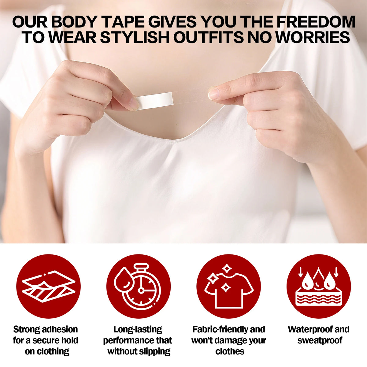Body Glue Anti-exposure Adhesive Gentle and Non-Irritating Long-lasting Easy Clear Women Underwear Clothes Roll-on Gl