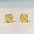 Luxury real gold solid 18K gold Yellow Diamond Earrings Women's Small Sugar Ice Flower Cut