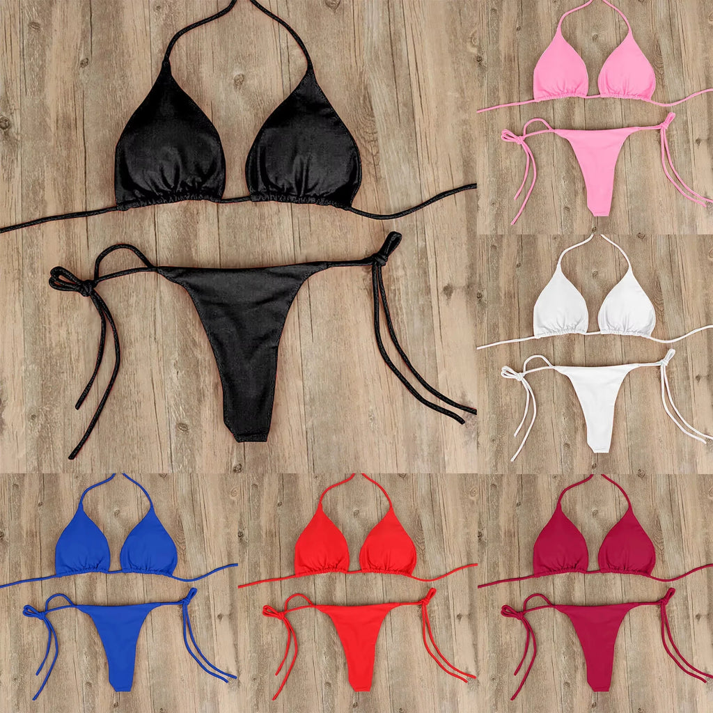 Sexy Bikinis Set Summer Brazilian Swimsuit Women Bra Thong Two Pieces Swimwear Beachwear Bathing Suit Beachwear Swimsuit Women