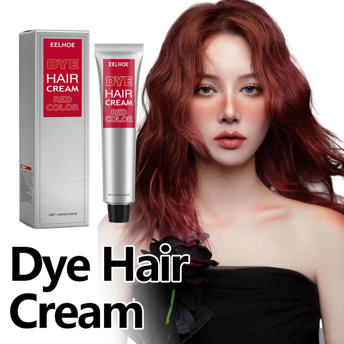 Eelhoe Hair Dye Cream Multicolor Polymorphism Mild Non-Irritatin Hurtless Fashion Dye Cream Long Lasting Enhancing Luster 100ml
