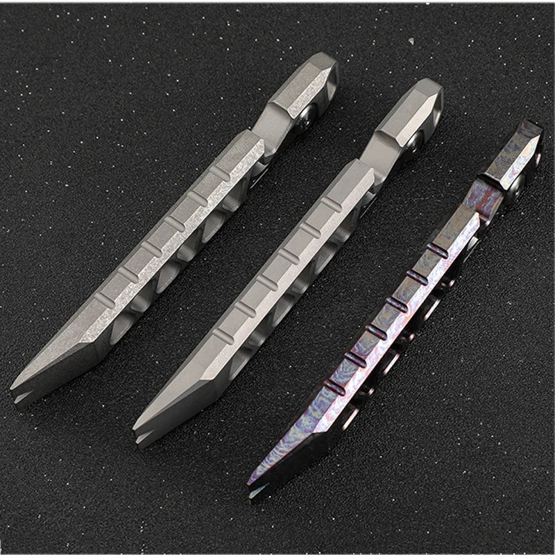 EDC Titanium Alloy Crowbar Portable Bottle Opener Safety Belt Cutter Outdoor Camping Gear Multifunction Tools