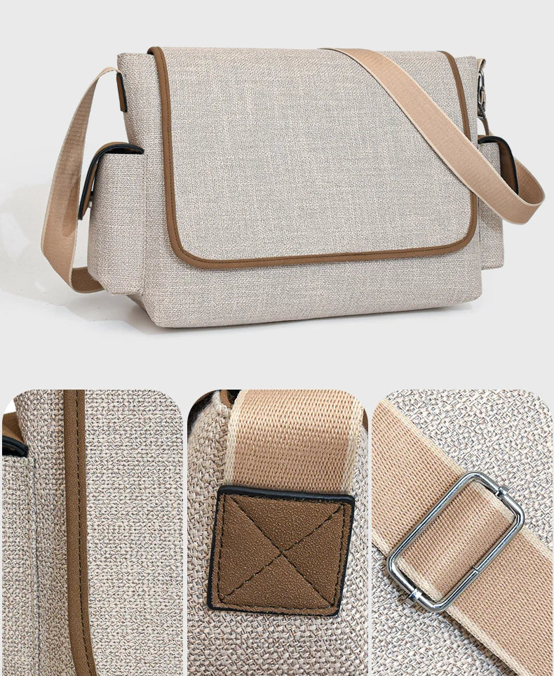 New Women's Large Capacity Canvas Shoulder Bag Casual Tote Handbag Trendy Messenger Bag for Everyday Use