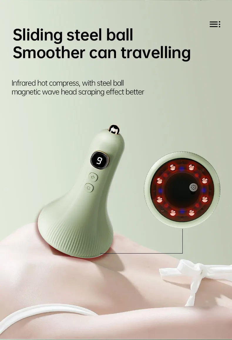 Electric Cupping Massager Vacuum Suction Cup Electric Vacuum Cupping Beauty Health Scraping Infrared Heat Body Slimming Massage