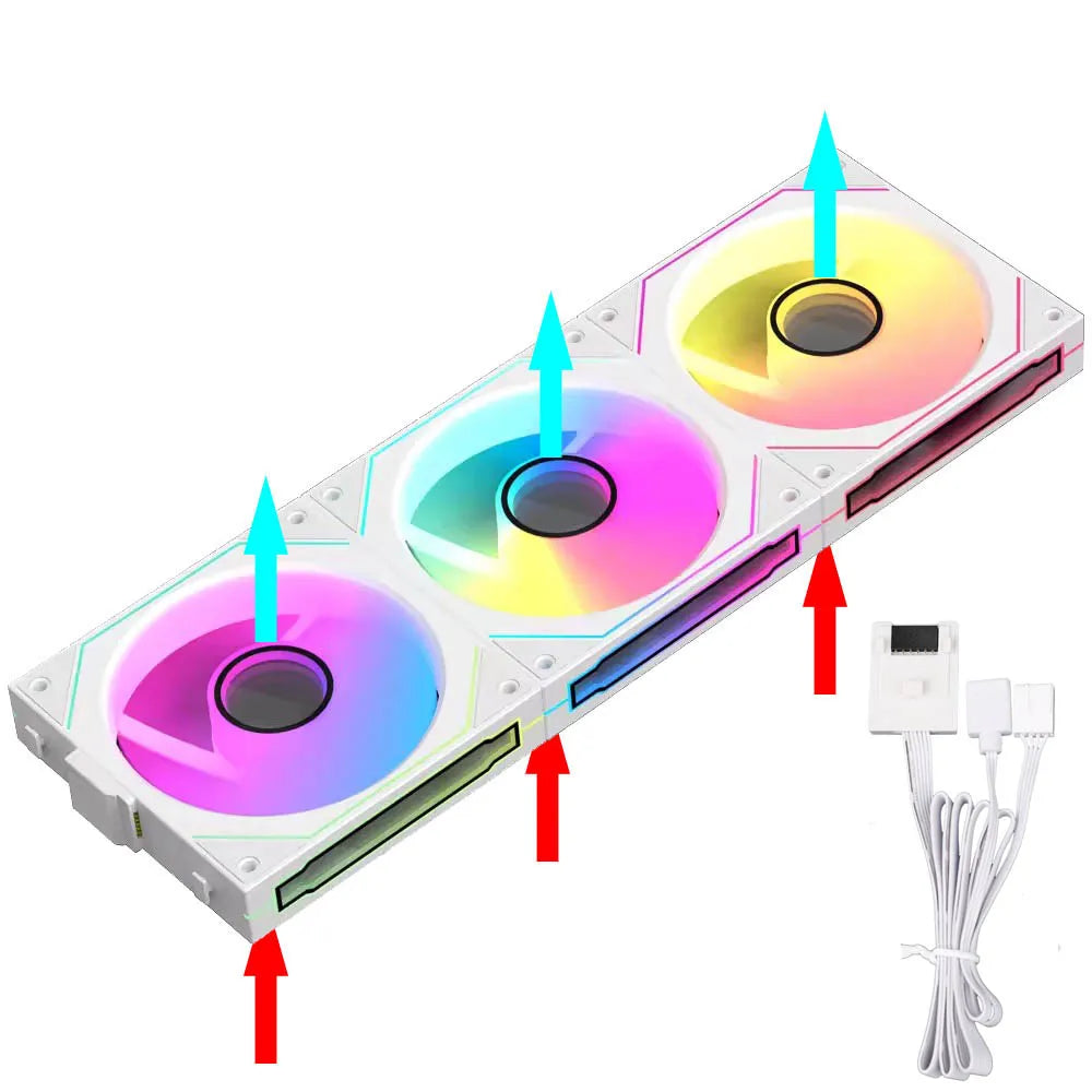 JUMPEAK MX120 Modular Stackable Splicing ARGB 240mm 360mm 120mm PC Case Cooling Fan Infinite Mirror For Computer Water Cooler