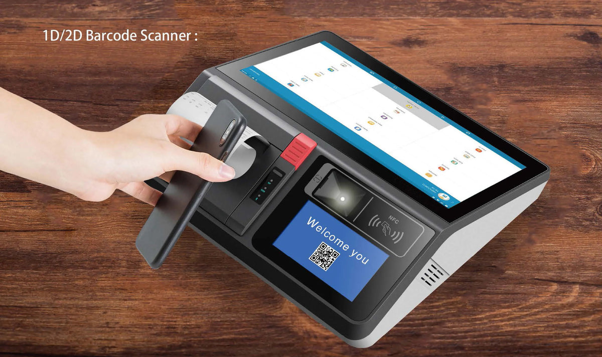 11.6inch Desktop /Wall-mounted Windows & Android Cash Register POS Systems with 80mm Autocutter Thermal Receipt & Label Printer