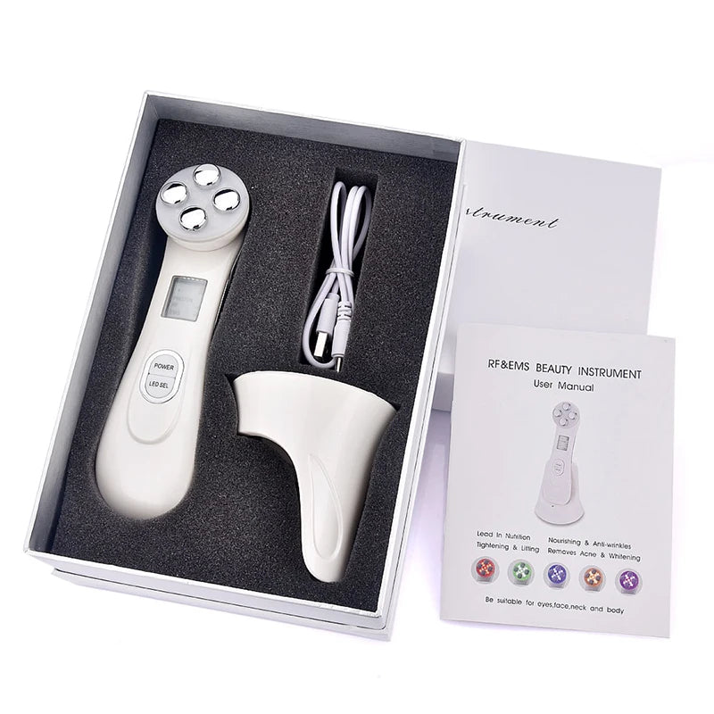 High Frequency Facial Beauty Machine 5 in 1 Facial Massager Microcurrent Rechargeable Facial Frequency Wand
