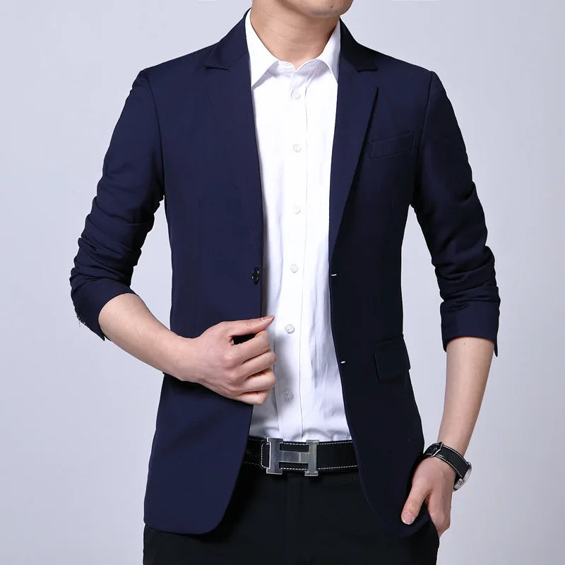 S-7XL New Business Dinner Gentleman Slim Gentleman Group Dress Fashion Men British Style Dress Best Man Solid Color Blazer
