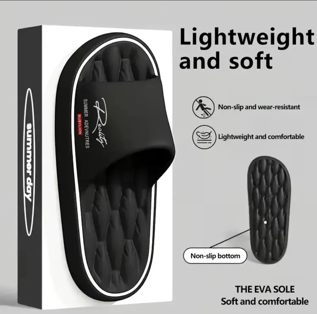 Summer New EVA Anti-Slip Bath Slippers Women Indoor Home Shoes Couple Massage Waterproof Odor-Resistant Thick Bottom Slippers