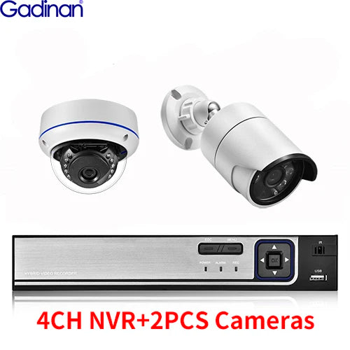 Gadinan 8MP Ultra HD POE Network Video Surveillance System 4K Security Cameras 4CH 8CH NVR Dome Bullet CCTV Kit Audio Record Set
