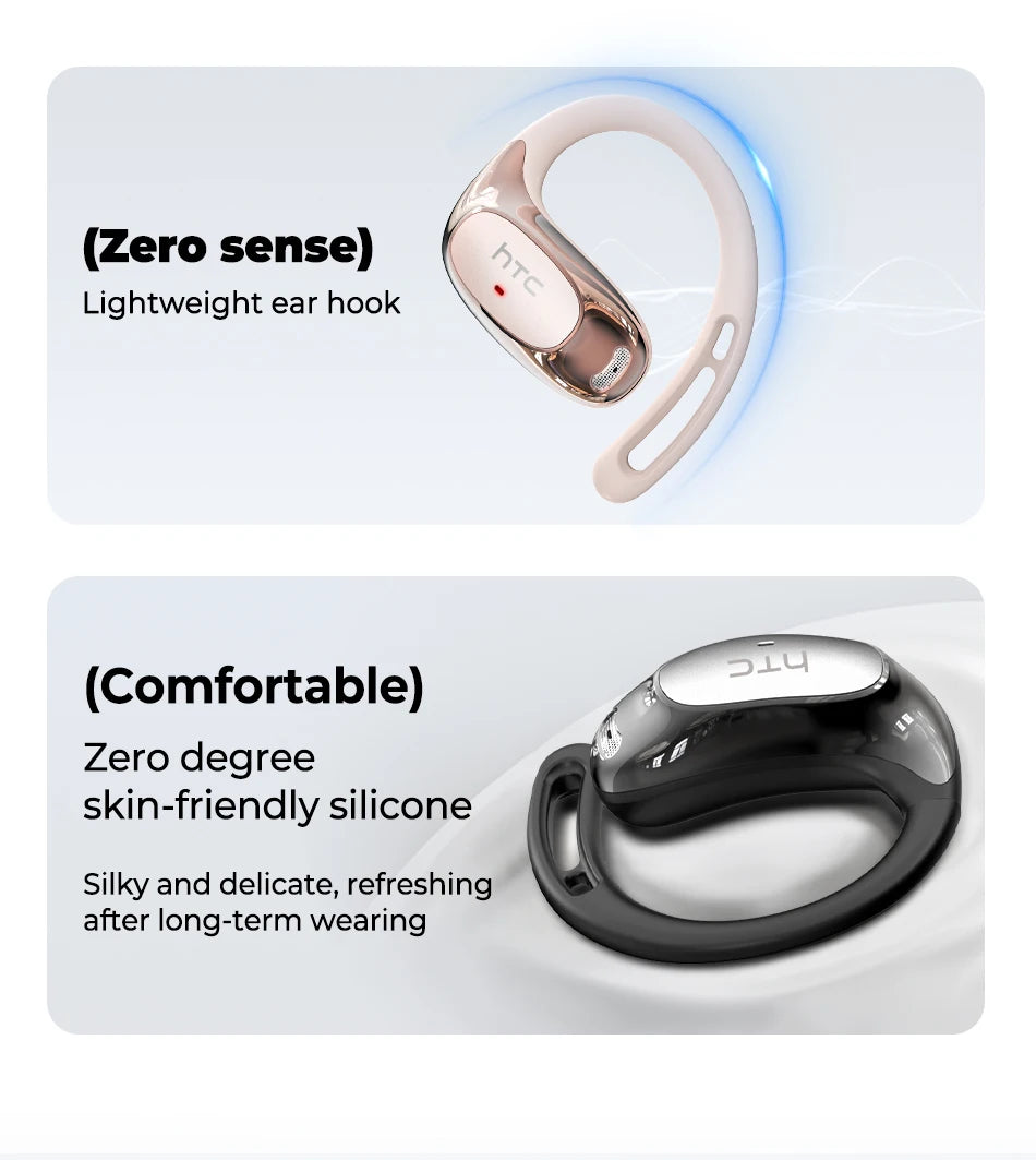 Bluetooth Auricles HTC NE35 2026 AI Real-Time Language Translator Earbuds 134 Languages BT6.0 IPX5 90H Battery Wireless Headset