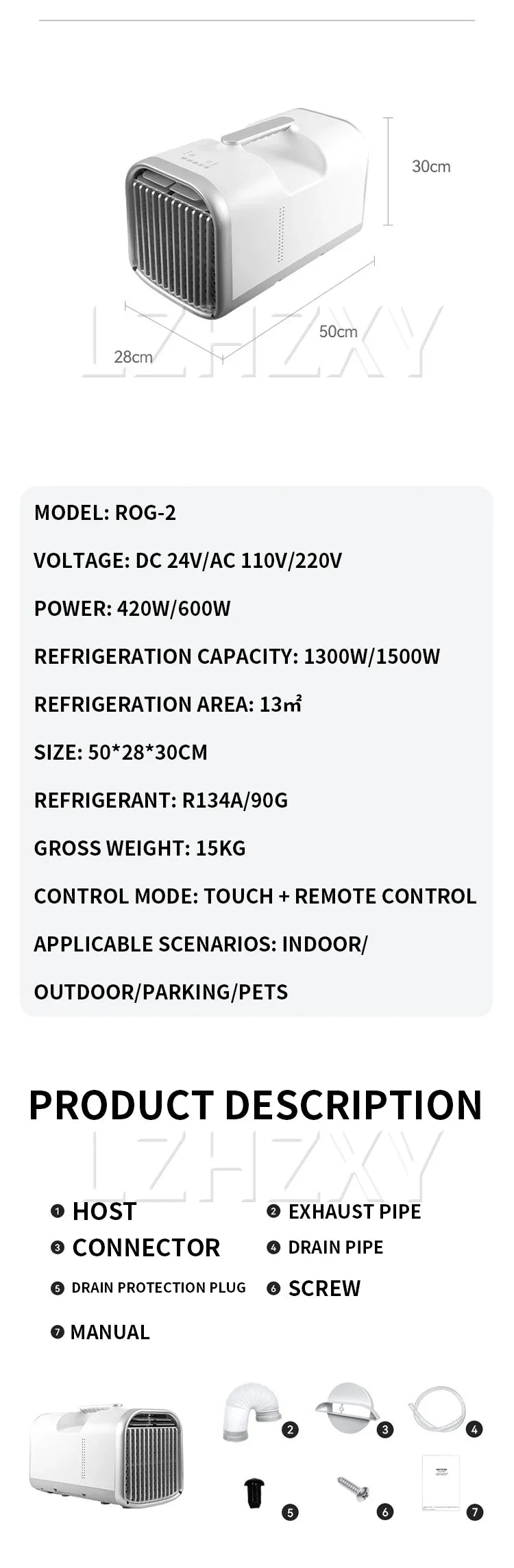 24V-110V/220V Portable Mobile Air Conditioner Factory Direct Sales Camping Vehicle Power Supply Portable Air Conditioner