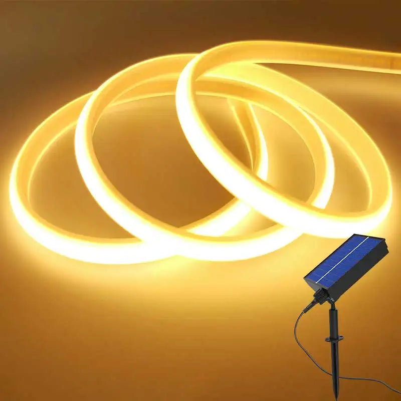 24V COB Solar Neon Light Strips DC 24V Flexible Lights Waterproof IP67 Warm White 1m 2m 3m 4m 5m LED Strip For Garden Decoration