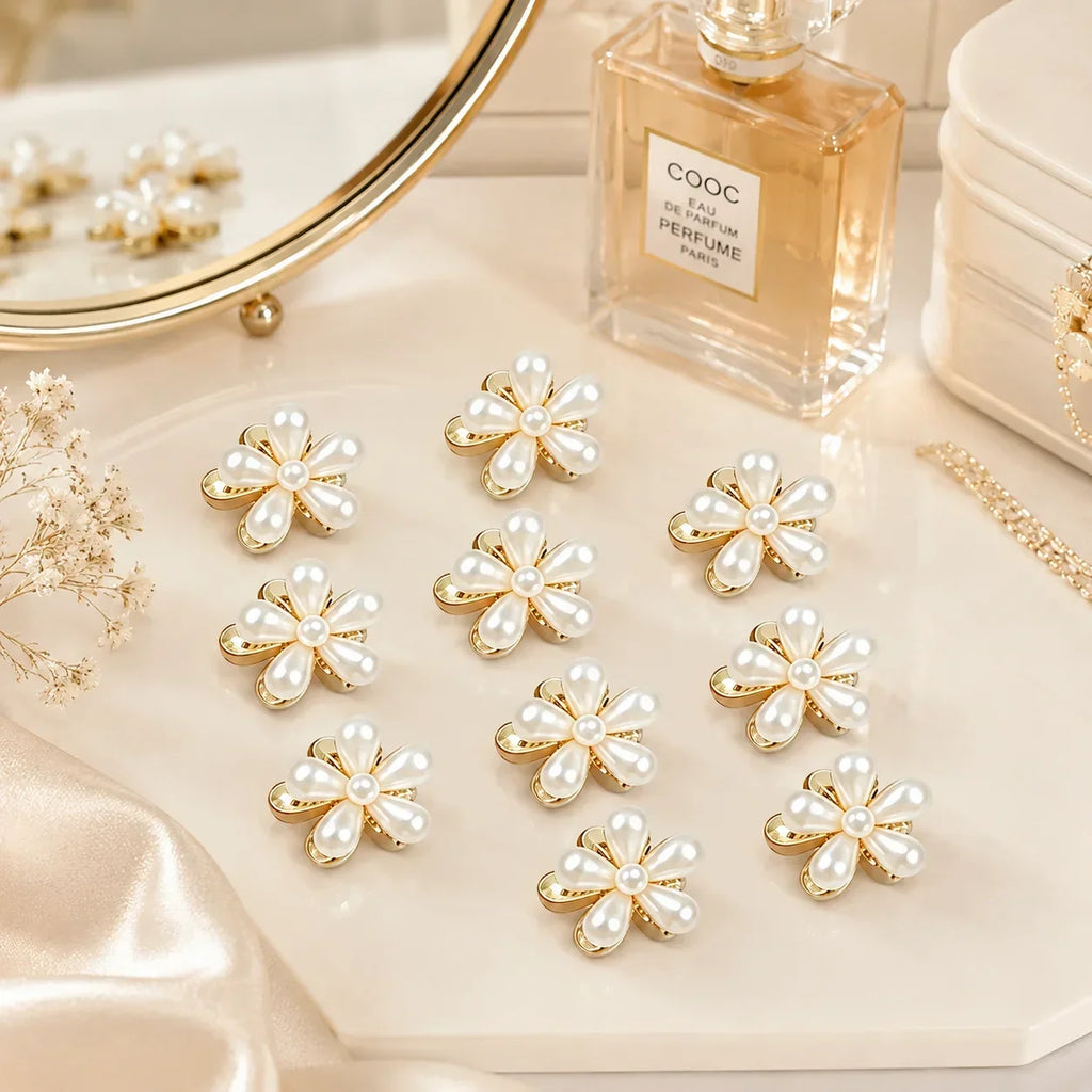 6/10PCS Cute Mini Flower Hair Claw Clips Colorful Opal Hairpins Sweet Small Hair Accessories for Girls Fashion Hair Accessories