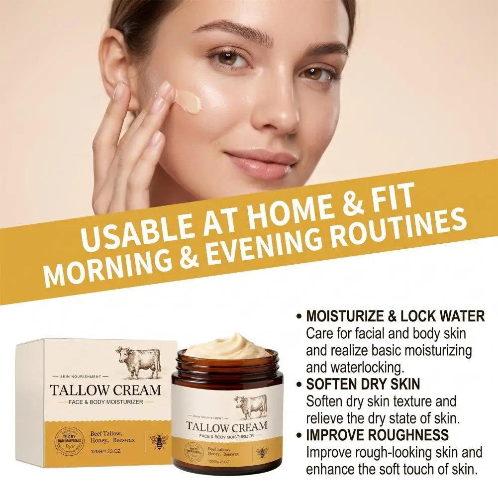 Beef Tallow Paste Deeply Moisturizer Honey Body Lotion Balm Brightening Wrinkle Remover Grass Fed Wild Honey Face Body Cream