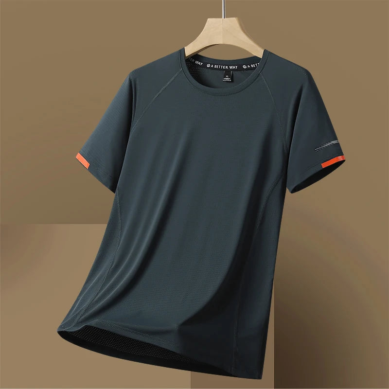 For 2025 Summer T Shirt Fashion Short Sleeves Quick Dry Running Casual Men'S T-Shirts Oversize 7XL 8XL Top Tees Tshirts