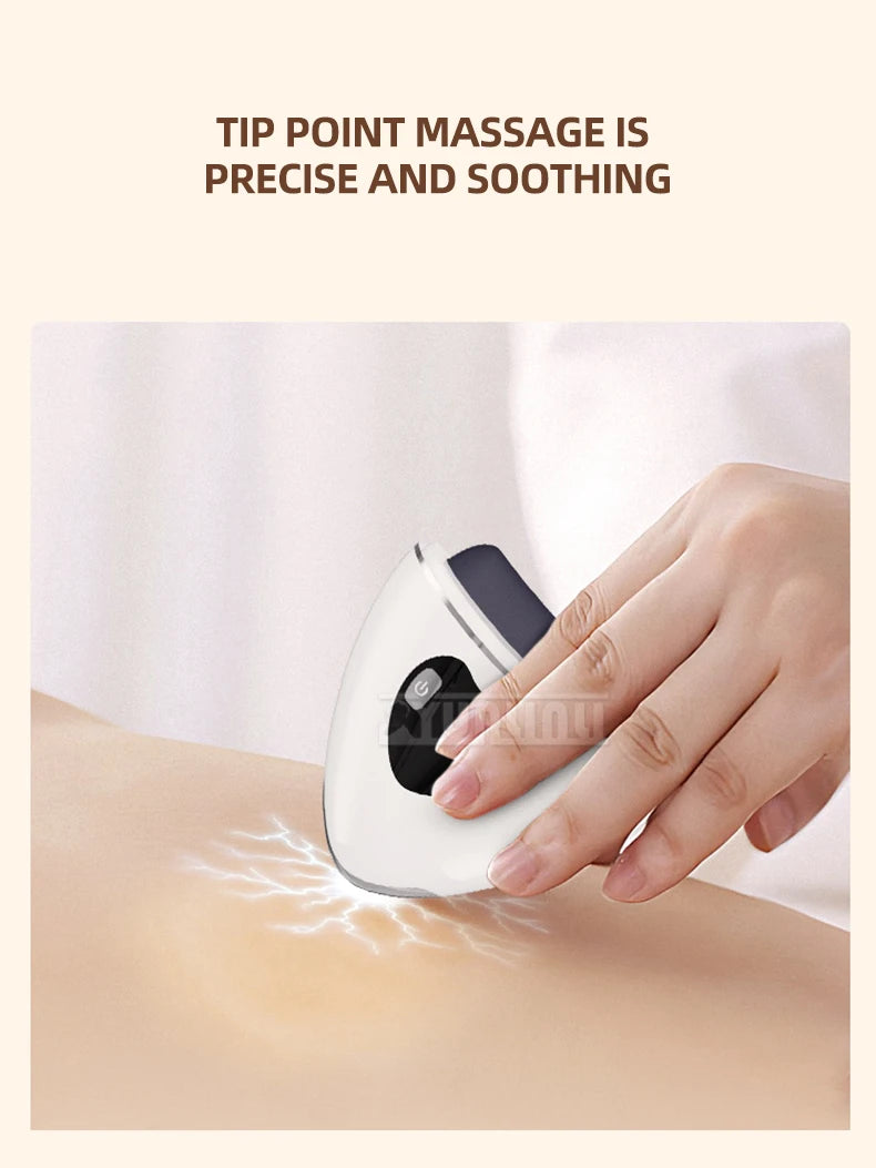 Bianstone Gua Sha Instrument with EMS Micro-current acupuncture point massage around the eyes and bags