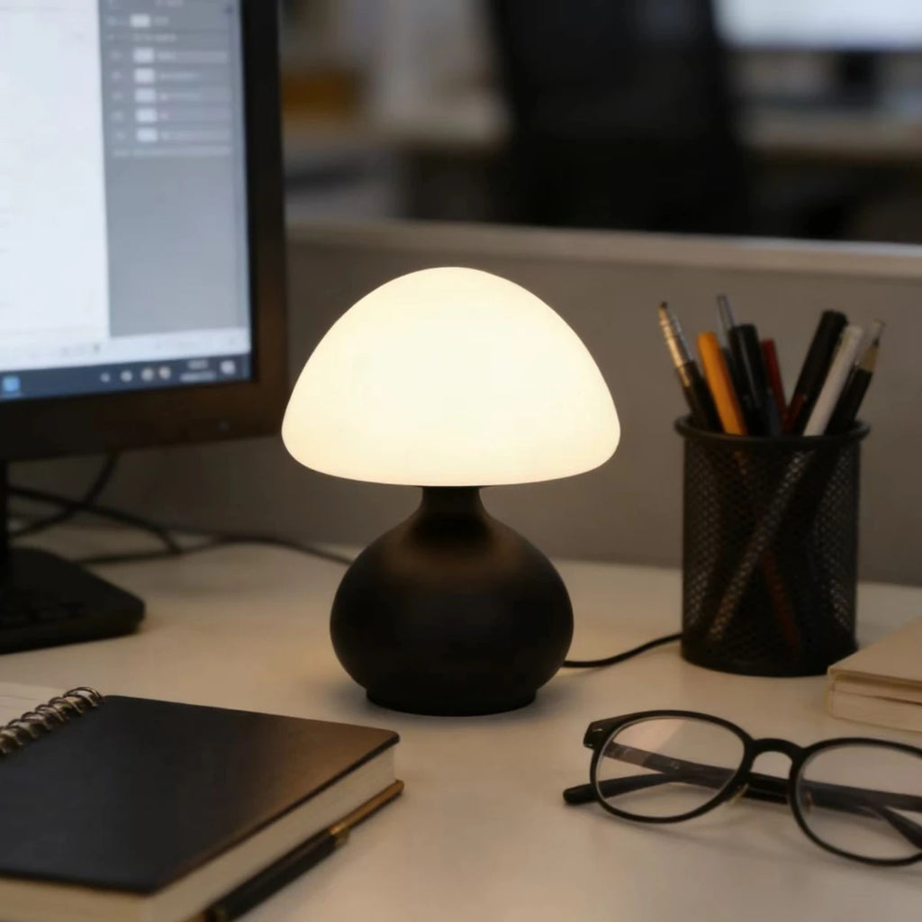 USB Powered Mushroom Table Lamp, Ambient Light, Bedroom Modern Simple and Atmospheric Table Lamp, Small Night Light, Decorative