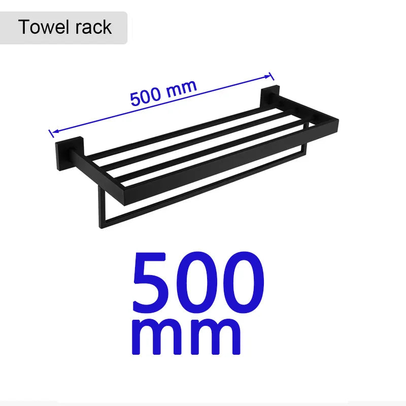 Matte Black Bathroom Hardware 304 Stainless Steel Towel Rack Toilet Paper Holder Liquid Soap Holder Towel Bar Toilet Accessories