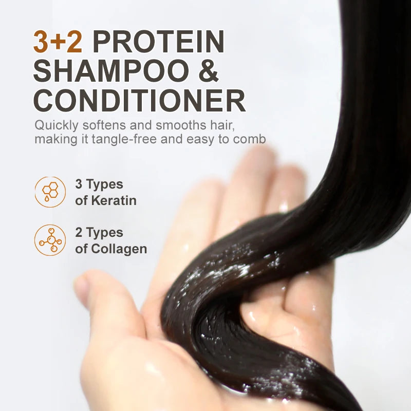 PURC Morocco Argan Oil Shampoo and Conditioner Sets Sulfate-Free Smoothing Keratin Hair Treatment Repair Damaged Frizz Hair Care