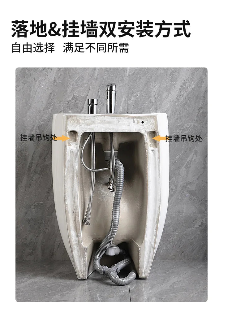 Integrated hand and foot washing basin - ceramic washbasin Интегрированная раковина для мытья рук и ног — керамическая раковина