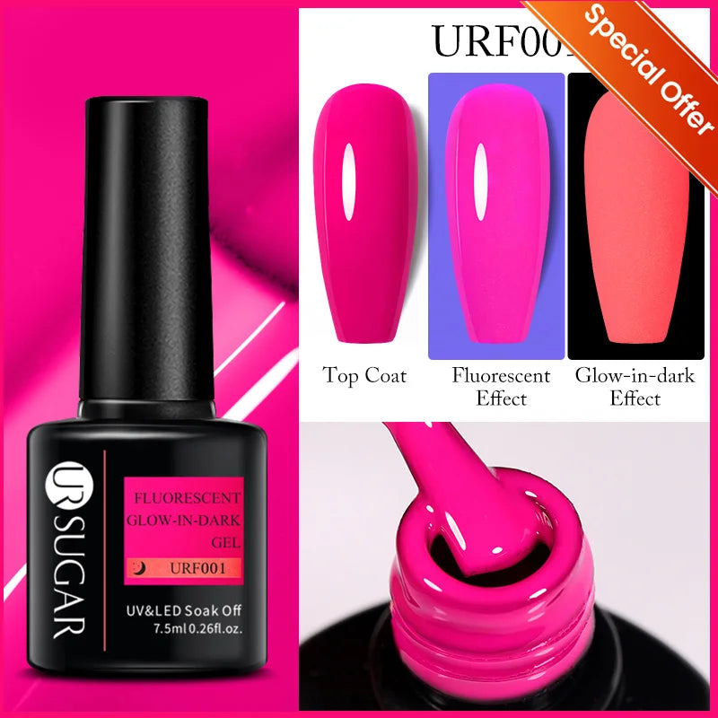 UR SUGAR 7ML Valentine’s Day Gel Nail Polish 107 Colors Classic Black Red Glitter Semi Permanent Autumn Soak Off UV Gel Varnish