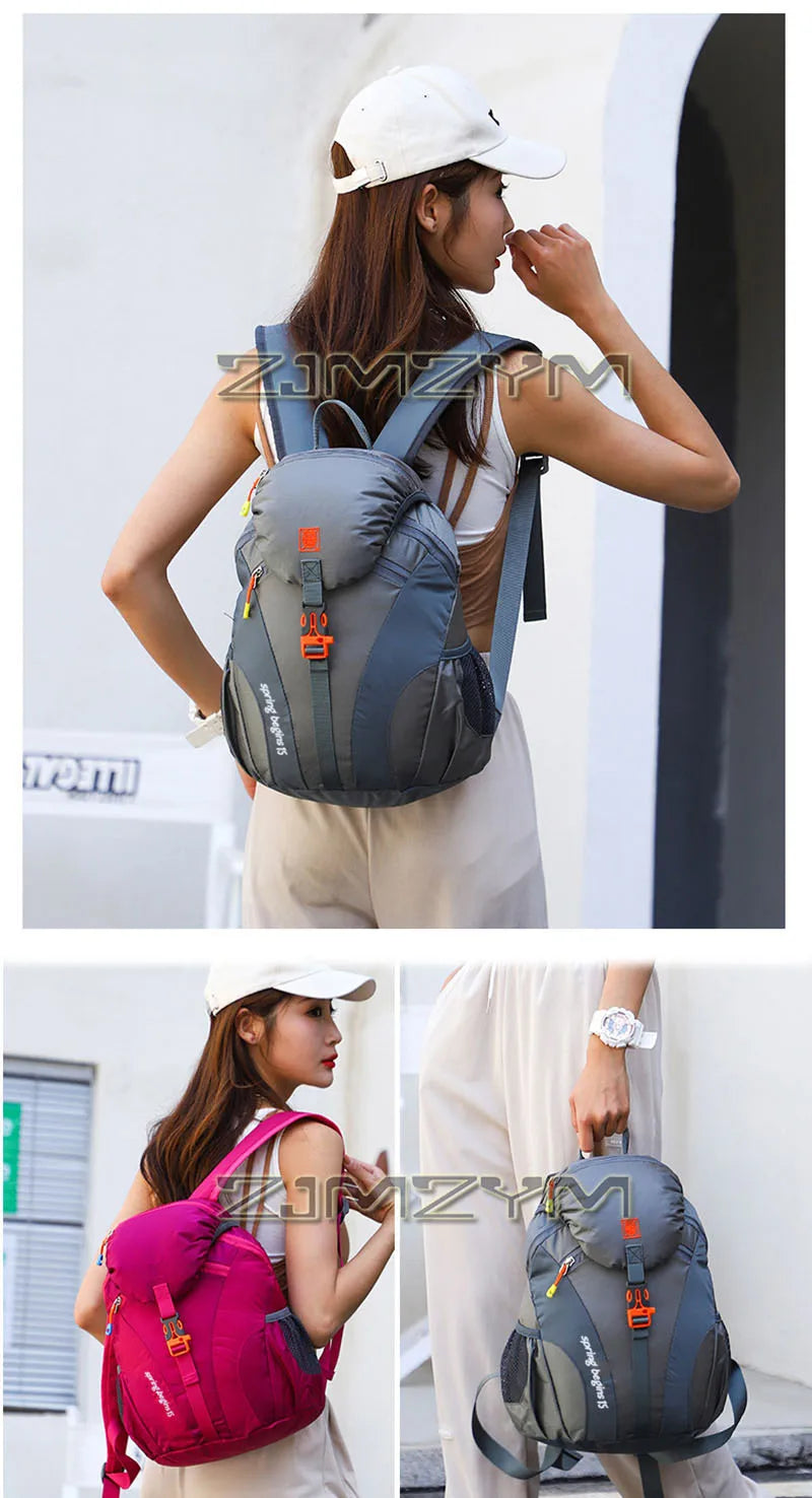 15L Waterproof Outdoor Hiking Bag Large Capacity Anti-theft Double Zipper Hiking Sports Backpack Spring Outing Bag