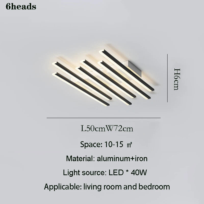 Modern LED Suitable for Living Room Pendant Lights With Remote Control Indoor Bedroom Office Lighting Long Strip Ceiling Lights