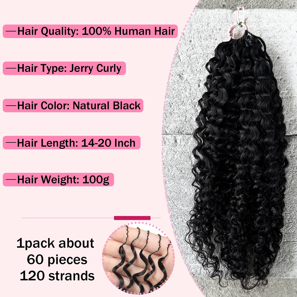 Deep Wave Crochet Hair Extensions Kinky Curly Crochet Human Hair Knotless Pre-Separated Crochet Feather Hair Extensions