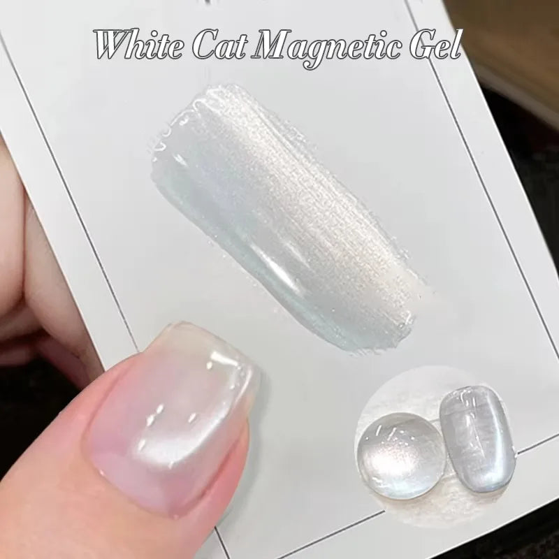 BORN PRETTY 10ml Silver Water Light Cat Magnetic Gel Nail Polish Nail Supplies Vernis Semi Permanent Gel for Fall Winter Nails