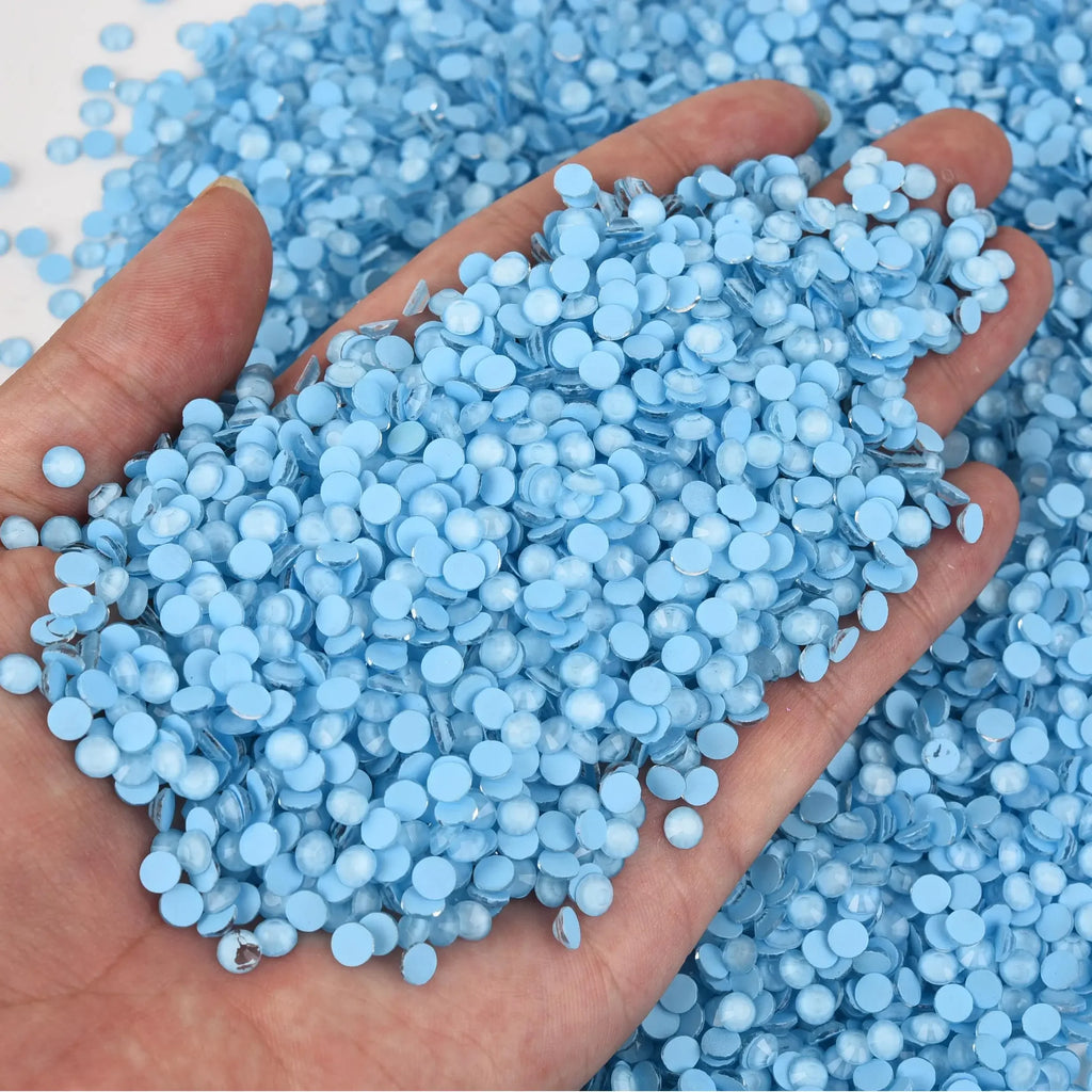 OLeeya SS6-SS30 Texture Blue Series Glitter Crystal Non Hotfix Rhinestones DIY Nails Strass Diamond For Dress Vestidos