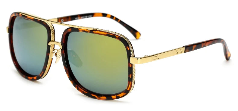 New Fashion Big Frame Sunglasses Men Square Metal Sun Glasses Women Retro Sun Glasses Vintage High Quality