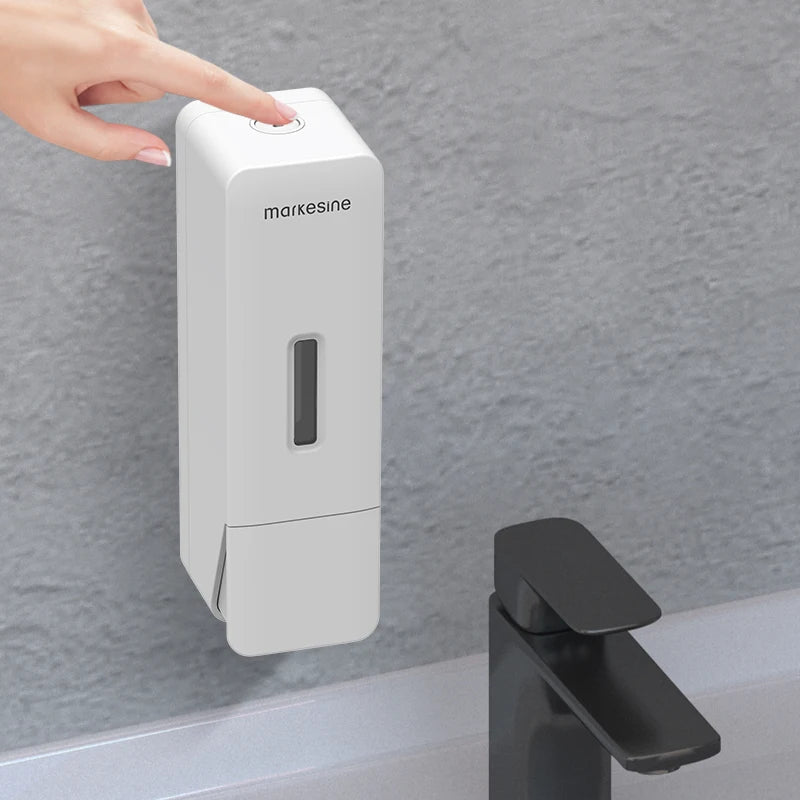 Liquid Dispensing Bottle Shower and Lotion Dispenser Waterproof Shampoo Gel Container Wall Mount Manual Press Soap Dispenser