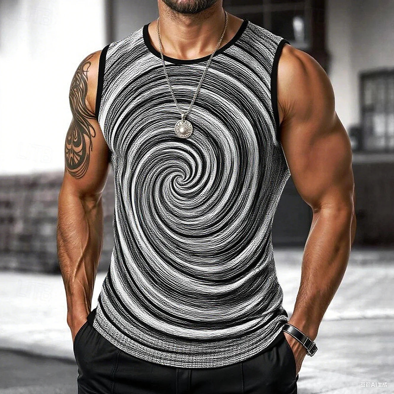 Retro Men's Vest Top 3D Print Plaid Striped Graphic Sleeveless Shirt Crew Neck Loose Streetwear Summer Fashion Casual Tank Tops
