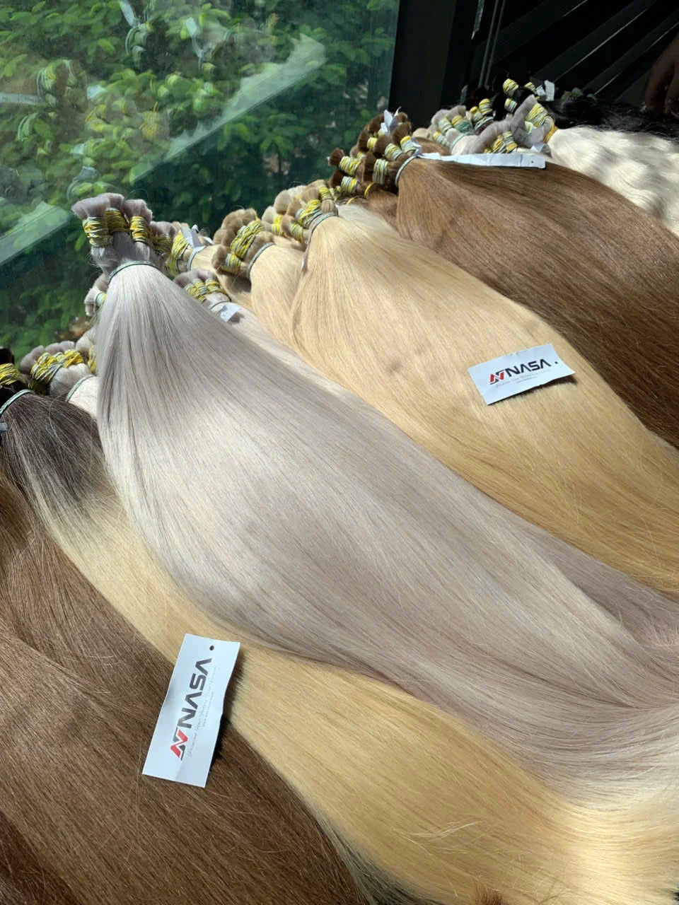 Nasa Hair Machine Double Weft Remy Vietnamese Human Hair Extensions Dyed All Colors 50cm 60cm 100 Grams Natural Straight Styles